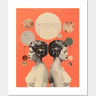 Gemini collage art astrology Posters and Art